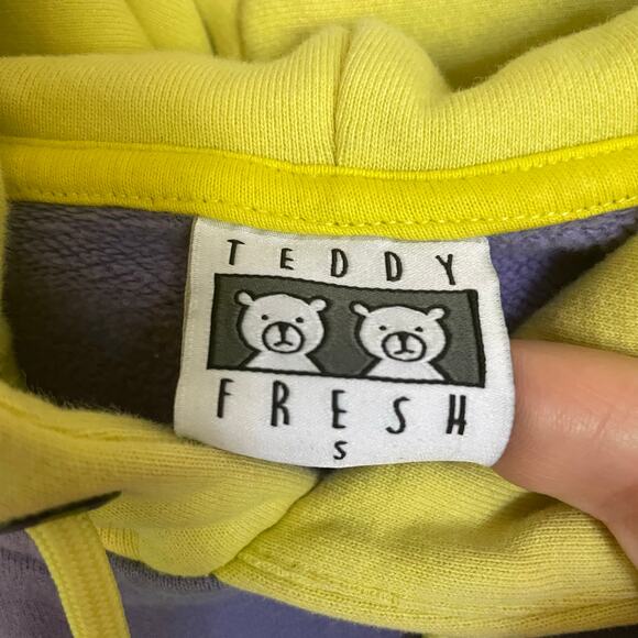 Teddy Fresh Pastel Colorblock Hoodie 100% Cotton Long Sleeve Men's Size Small - Picture 3 of 13